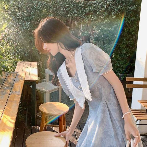 loose summer style and thin sweet temperament age reducing baby collar printing waist short sleeve dress a-line skirt, Black
loose summer style and thin sweet temperament age reducing baby collar printing waist short sleeve dress a-line skirt, Black