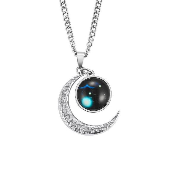 pendant necklaces 12 constellation luminous necklace zodiac signs jewelry crescent moon glow in the dark birthday gifts women, Silver
pendant necklaces 12 constellation luminous necklace zodiac signs jewelry crescent moon glow in the dark birthday gifts women, Silver