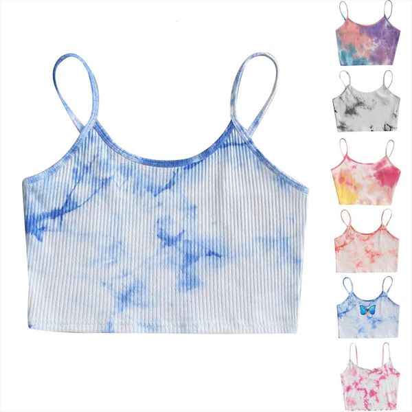 crop vest imaginary women camis pattern tie dye sleeveless with knitted camisole female summer, White
crop vest imaginary women camis pattern tie dye sleeveless with knitted camisole female summer, White