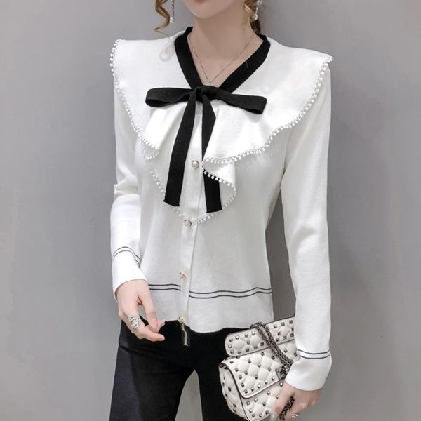 women's knits & tees #6653 black white sweater coat women butterfly collar knitted cardigan femme spliced ruffles slim sweaters ladies
women's knits & tees #6653 black white sweater coat women butterfly collar knitted cardigan femme spliced ruffles slim sweaters ladies
