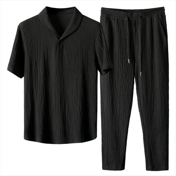 summer thin leisure suit men tracksuits high end sports fashion short sleeve trousers trend, Gray
summer thin leisure suit men tracksuits high end sports fashion short sleeve trousers trend, Gray