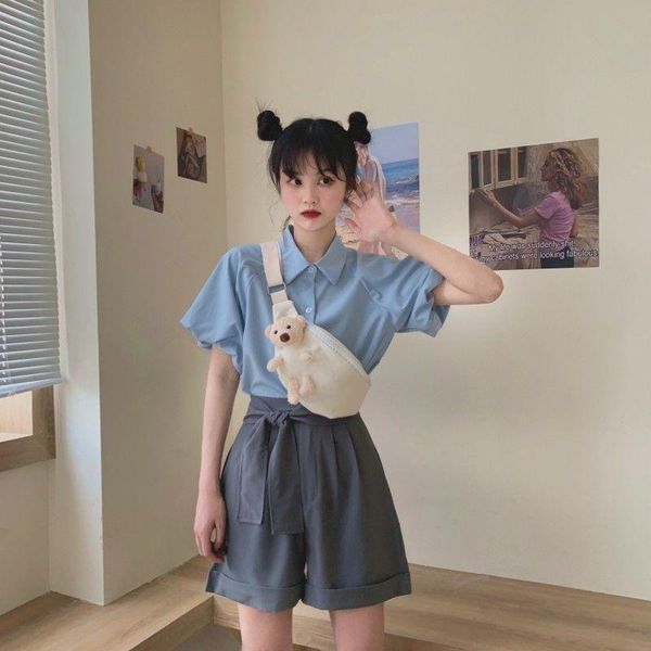 women's tracksuits casual fashion suit female 2021 summer student korean loose shirt + shorts two-piece, Gray
women's tracksuits casual fashion suit female 2021 summer student korean loose shirt + shorts two-piece, Gray
