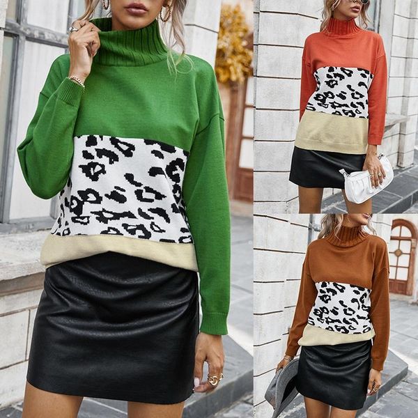 women's sweaters ribbed sweater women turtleneck leopard patchwork oversized jumpers autumn winter knitted slim, White;black
women's sweaters ribbed sweater women turtleneck leopard patchwork oversized jumpers autumn winter knitted slim, White;black