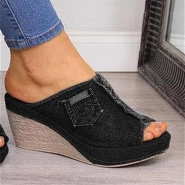 slippers 2021 denim modern fashion summer women shoes platform wedges ladies sandalias pantoffels chausson femme zapatillas casa, Black
slippers 2021 denim modern fashion summer women shoes platform wedges ladies sandalias pantoffels chausson femme zapatillas casa, Black