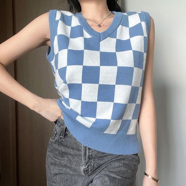women's tanks & camis y2k casual women tank blue white plaid print v neck sleeveless streetwear 2021 autumn loose fashion mini sweater
women's tanks & camis y2k casual women tank blue white plaid print v neck sleeveless streetwear 2021 autumn loose fashion mini sweater