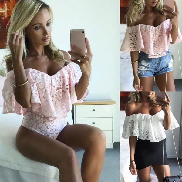 new fashion women jumpsuit romper short ruffled off shoulder lace bodycon bodysuit, Black;white
new fashion women jumpsuit romper short ruffled off shoulder lace bodycon bodysuit, Black;white