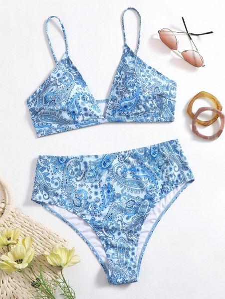 plus paisley bikini swimsuit o6sj#, Black