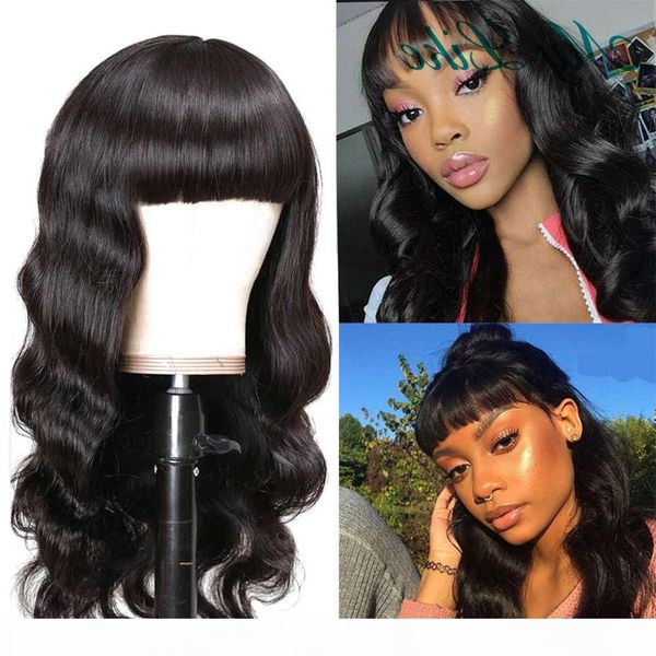 my like with bangs body wave brazilian for black women glueless wigs no lace wavy human hair wig, Black;brown
my like with bangs body wave brazilian for black women glueless wigs no lace wavy human hair wig, Black;brown