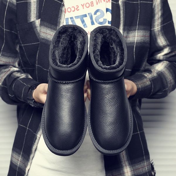 winter waterproof men's short tube pu leather plush warm large snow cotton boots anti slip shoes, Black
winter waterproof men's short tube pu leather plush warm large snow cotton boots anti slip shoes, Black