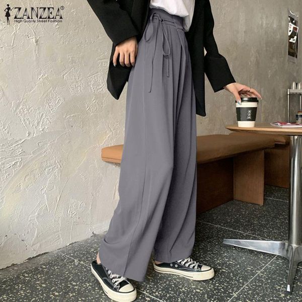 women's pants & capris elegant high waist trousers women wide leg 2022 casual zipper lace up pantalon female office lady turnip plus, Black;white
women's pants & capris elegant high waist trousers women wide leg 2022 casual zipper lace up pantalon female office lady turnip plus, Black;white