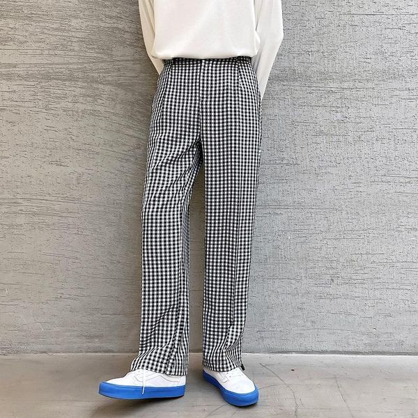 men pants casual cotton plaid men's clothing spring summer women pants straight loose trouses japan style vintage male, Black
men pants casual cotton plaid men's clothing spring summer women pants straight loose trouses japan style vintage male, Black