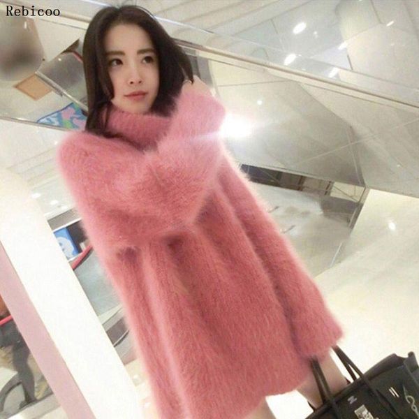 women's sweaters rebicoo europe women 100% real mink cashmere sweater female turtleneck loose thickened base fast, White;black
women's sweaters rebicoo europe women 100% real mink cashmere sweater female turtleneck loose thickened base fast, White;black