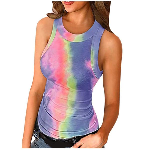 30 new tie dye womens slim knit sleeveless racerback casual basic ribbed tank vest, White
30 new tie dye womens slim knit sleeveless racerback casual basic ribbed tank vest, White