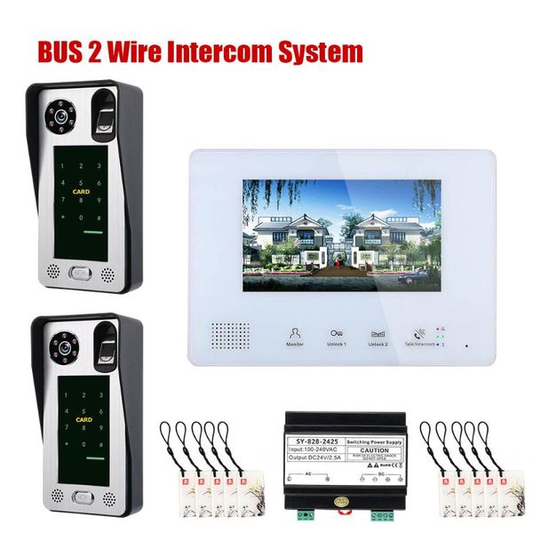 video door phones 7 inch bus 2 wire fingerprint phone intercom systems for home 2-doorbell camera 1-monitor night vision
video door phones 7 inch bus 2 wire fingerprint phone intercom systems for home 2-doorbell camera 1-monitor night vision