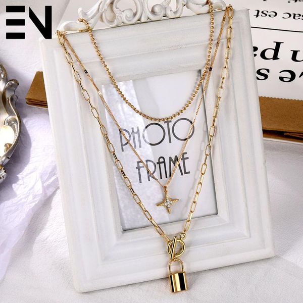 pendant necklaces en fashion star lock necklace for women vintage gold color thick chunky chain choker multilayer coin jewelry, Silver
pendant necklaces en fashion star lock necklace for women vintage gold color thick chunky chain choker multilayer coin jewelry, Silver