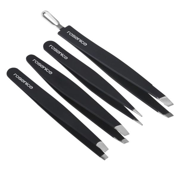 eyebrow tools & stencils rosenice 4pcs professional 401 stainless steel slant tip precision tweezers kit with rubber painted (black)
eyebrow tools & stencils rosenice 4pcs professional 401 stainless steel slant tip precision tweezers kit with rubber painted (black)