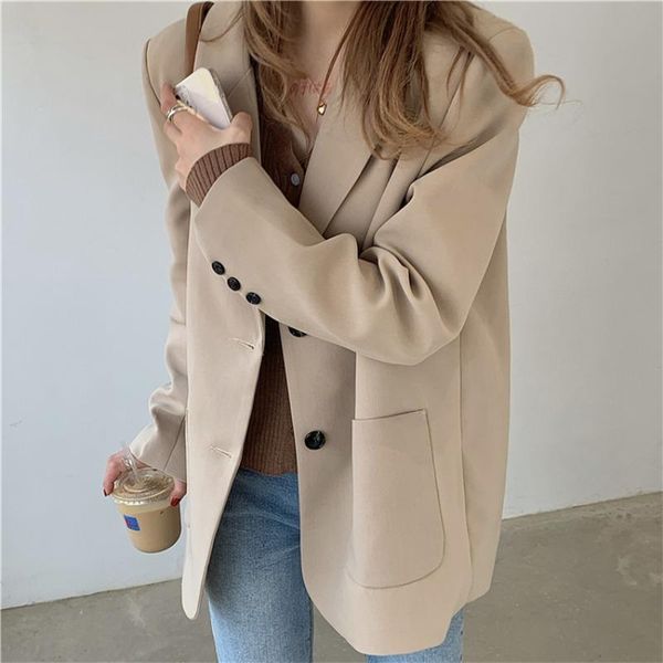 women's suits & blazers 2021 korean elegant suit coat women spring autumn casual blazer temperament office ladies simple loose jacket f, White;black
women's suits & blazers 2021 korean elegant suit coat women spring autumn casual blazer temperament office ladies simple loose jacket f, White;black