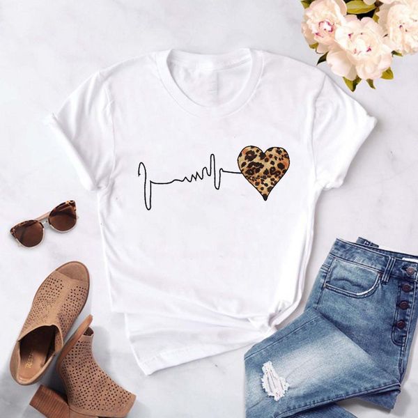 women leopard heartbeat print tee clothes ladies womens t-shirt streetwear graphic clothes female tumblr t shirt t-shirts, White
women leopard heartbeat print tee clothes ladies womens t-shirt streetwear graphic clothes female tumblr t shirt t-shirts, White