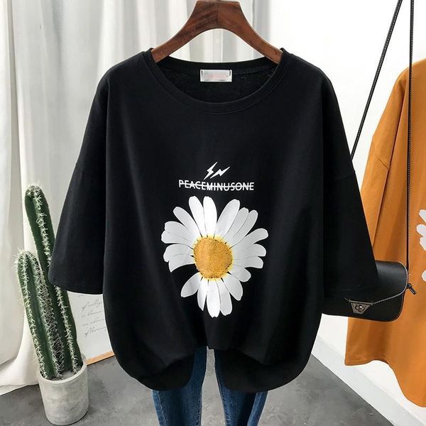 cotton tee women summer flower graphic oversized t shirt students short sleeve loose home basic t-shirt top, White
cotton tee women summer flower graphic oversized t shirt students short sleeve loose home basic t-shirt top, White
