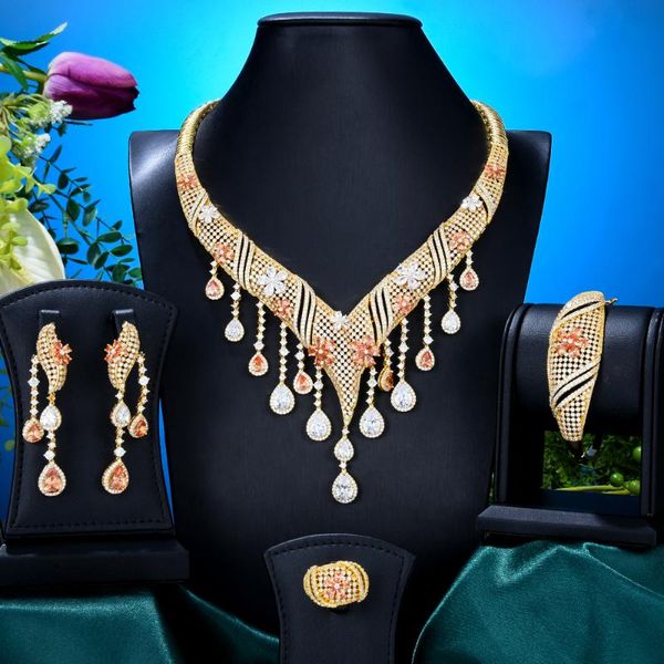 earrings & necklace soramoore noble bridal luxury bangle ring jewelry sets for wedding superstar show high quality, Silver
earrings & necklace soramoore noble bridal luxury bangle ring jewelry sets for wedding superstar show high quality, Silver