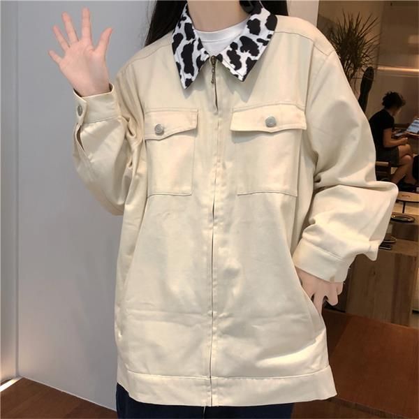 women's jackets jacket cow-stripe turn-down collar pocket decoration long sleeves loose coat wholesale 2022 fashion lady clothing, Black;brown
women's jackets jacket cow-stripe turn-down collar pocket decoration long sleeves loose coat wholesale 2022 fashion lady clothing, Black;brown