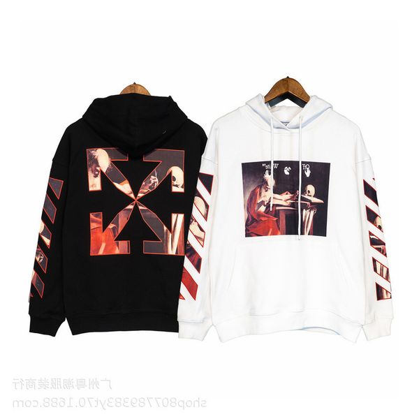 winter new autumn off style back oil painting arrow hooded loose casual sweater for men and women, Black
winter new autumn off style back oil painting arrow hooded loose casual sweater for men and women, Black