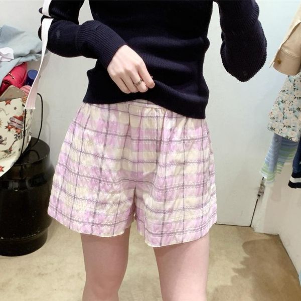 women's shorts women sweet plaid 2021 summer fashion ladies casual short pants, White;black
women's shorts women sweet plaid 2021 summer fashion ladies casual short pants, White;black