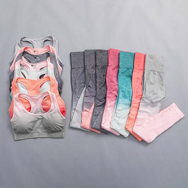 yoga outfit 2/3 pieces ombre women sportswear fitness suit seamless workout sport gym crop with leggings clothing set
yoga outfit 2/3 pieces ombre women sportswear fitness suit seamless workout sport gym crop with leggings clothing set
