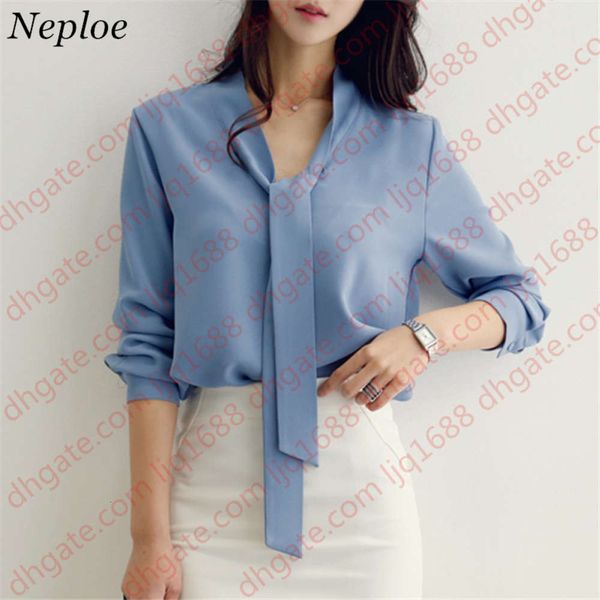 neploe new women chiffon shirt 2019 spring v-neck bow ribbon blouse female slim simple elegant long sleeve blusas 66378 sh190803, White
neploe new women chiffon shirt 2019 spring v-neck bow ribbon blouse female slim simple elegant long sleeve blusas 66378 sh190803, White