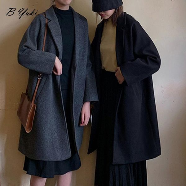 women's wool & blends blessyuki casual turn-down collar solid woolen coat women winter mid-length thicken warm jacket female loose gent, Black
women's wool & blends blessyuki casual turn-down collar solid woolen coat women winter mid-length thicken warm jacket female loose gent, Black