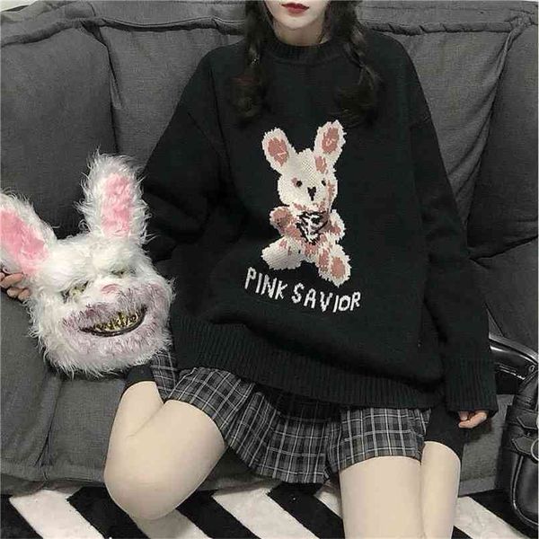 autumn winter harajuku bunny knitting sleeve sweater casual long women printed loose boyfriend pullover gothic punk 210914, White;black
autumn winter harajuku bunny knitting sleeve sweater casual long women printed loose boyfriend pullover gothic punk 210914, White;black