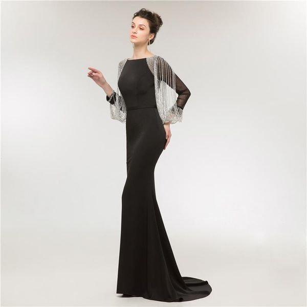 party dresses jieruize black mermaid evening long beaded sleeves gowns formal elegant dubai arabic dress, White;black
party dresses jieruize black mermaid evening long beaded sleeves gowns formal elegant dubai arabic dress, White;black