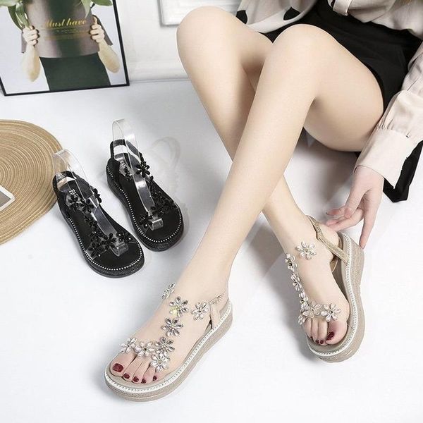 sandals fashion women's 2021 summer style european and american retro round head wedge cross flower women, Black
sandals fashion women's 2021 summer style european and american retro round head wedge cross flower women, Black