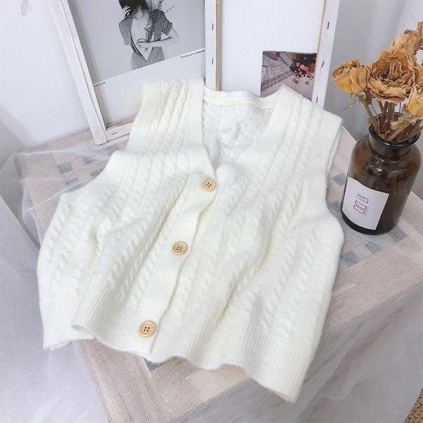 women's sweaters sweater woman winter v-neck single-breasted sleeveless knit cardigan vest korean fashion thick students wild women clo, White;black
women's sweaters sweater woman winter v-neck single-breasted sleeveless knit cardigan vest korean fashion thick students wild women clo, White;black