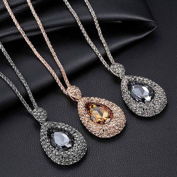 pendant necklaces fashion korean women's necklace rhinestone crystal water drop long sweater chain party jewelry, Silver
pendant necklaces fashion korean women's necklace rhinestone crystal water drop long sweater chain party jewelry, Silver