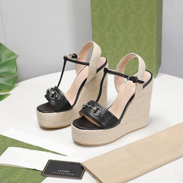 2021 r women slope heel platform leather sandals summer 13cm high heels gladiator snadal luxurys ladies dress office party slippers slides s, Black
2021 r women slope heel platform leather sandals summer 13cm high heels gladiator snadal luxurys ladies dress office party slippers slides s, Black