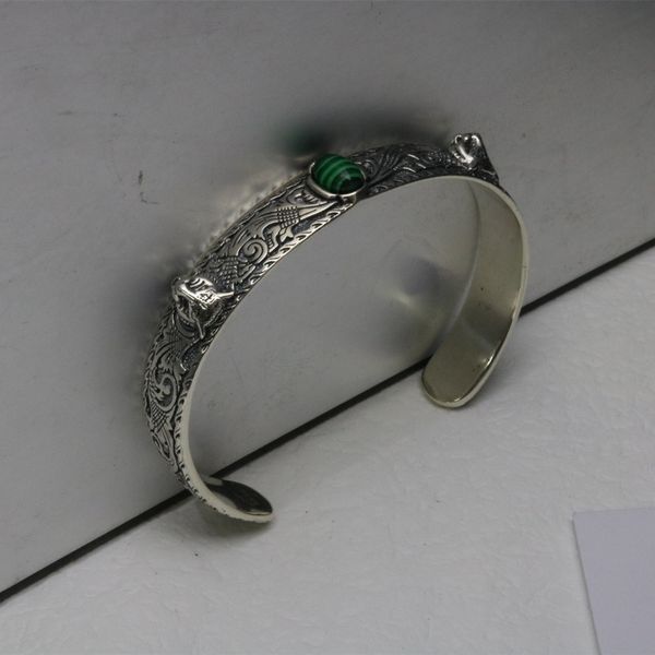 open bracelet bangle men tiger head malachite style exquisite details trend matching supply, Black
open bracelet bangle men tiger head malachite style exquisite details trend matching supply, Black