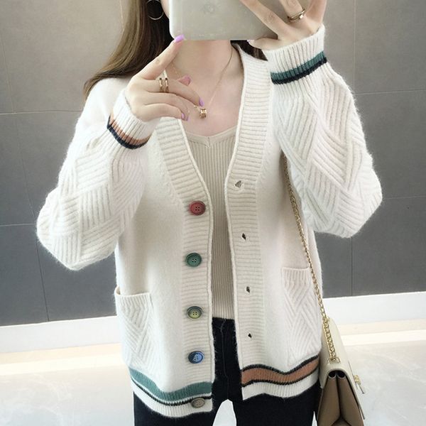 2021 new women's sweaters spring autumn long sleeve ladies cardigan single breasted pockets v neck knitted wear for female outwear 5qap, White;black
2021 new women's sweaters spring autumn long sleeve ladies cardigan single breasted pockets v neck knitted wear for female outwear 5qap, White;black