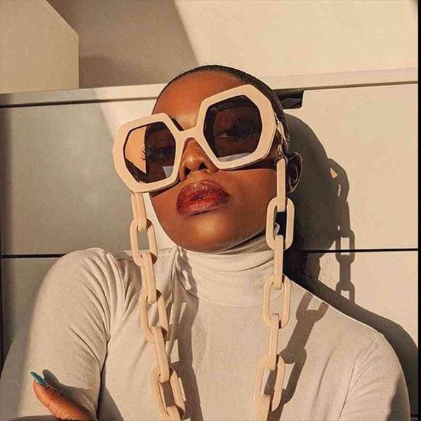 fashion oversized polygon sunglasses women designer big plastic chain sun glasses female shades oculos de sol, White;black
fashion oversized polygon sunglasses women designer big plastic chain sun glasses female shades oculos de sol, White;black