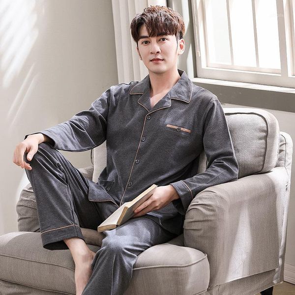100% cotton male autumn winter pajamas suits 2pcs plus size leisure wear spring breathe y comfortable homewear noble style men's sleepw, Black;brown
100% cotton male autumn winter pajamas suits 2pcs plus size leisure wear spring breathe y comfortable homewear noble style men's sleepw, Black;brown