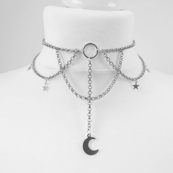 goth dainty ketting halve maan en sterren choker heks zilver kleur hanger punk sieraden vrouwen gift fashion gothic nieuwe, Silver
goth dainty ketting halve maan en sterren choker heks zilver kleur hanger punk sieraden vrouwen gift fashion gothic nieuwe, Silver