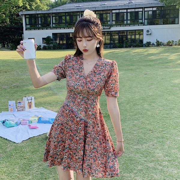 2021 new french romance retro women casual floral print boho beach mini es lady z6wn, Black;gray
2021 new french romance retro women casual floral print boho beach mini es lady z6wn, Black;gray