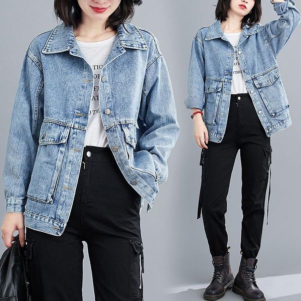 women's jackets korean plus size stitching washed denim short coat women autumn long-sleeve breasted lapel double pocket cardigan outer, Black;brown
women's jackets korean plus size stitching washed denim short coat women autumn long-sleeve breasted lapel double pocket cardigan outer, Black;brown