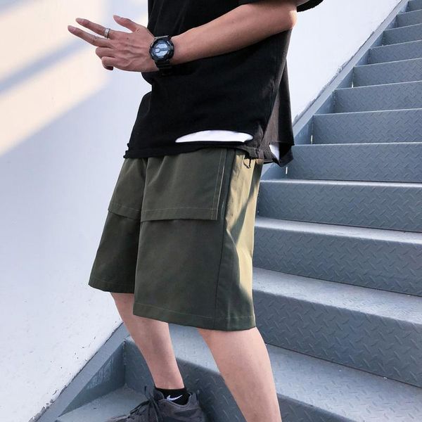 men's shorts solid color casual korean fashion loose harajuku streetwear stitching straight five-point pants cargo, White;black
men's shorts solid color casual korean fashion loose harajuku streetwear stitching straight five-point pants cargo, White;black