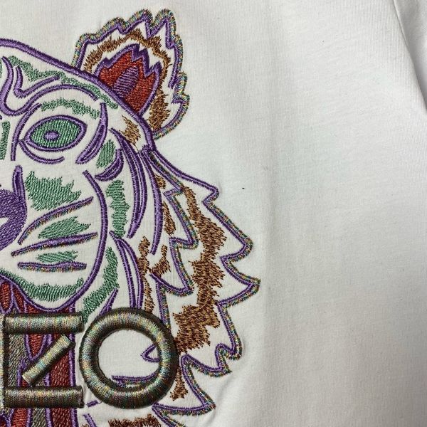 k men's women's new tiger head embroidered t-shirt in spring summer 20211, White;black
k men's women's new tiger head embroidered t-shirt in spring summer 20211, White;black