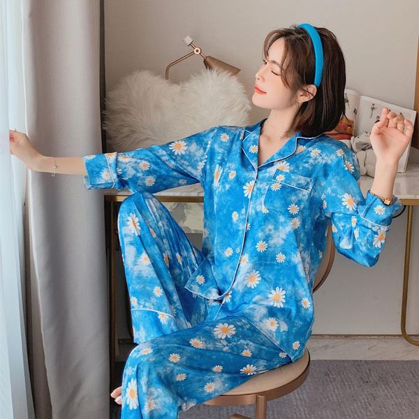 womens silk satin daisy pajamas pyjamas long sleeve sleepwear nightwear homewear suit female sleep two piece set loungewear, Black;red
womens silk satin daisy pajamas pyjamas long sleeve sleepwear nightwear homewear suit female sleep two piece set loungewear, Black;red