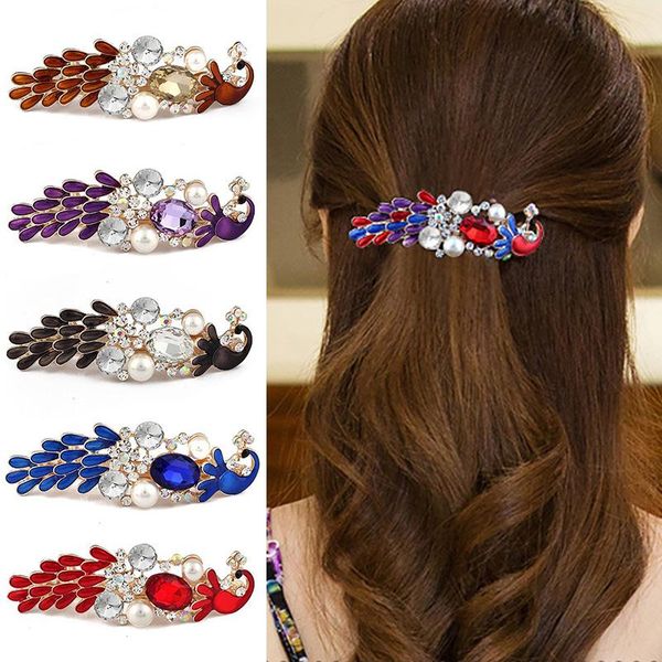 hair clips & barrettes colorful fashion crystal peacock hairpin women girl barrette shiny rhinestones clip bridal jewelry accessories, Golden;silver
hair clips & barrettes colorful fashion crystal peacock hairpin women girl barrette shiny rhinestones clip bridal jewelry accessories, Golden;silver