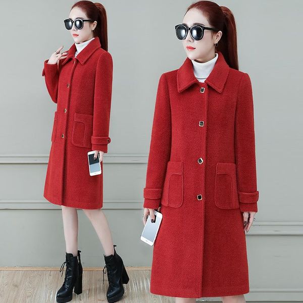 women's wool & blends add cotton coat female autumn winter coat in 2021 on the long woolen cloth han edition, Black
women's wool & blends add cotton coat female autumn winter coat in 2021 on the long woolen cloth han edition, Black