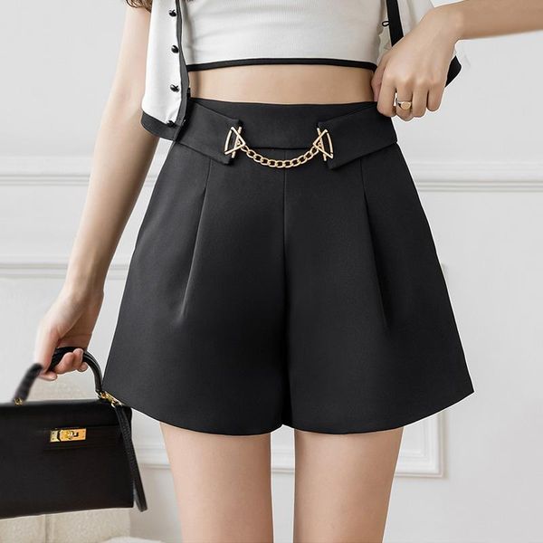 women's shorts chains high waisted fashion white casual femme spring summer korean style wide leg loose ladies outfits, White;black
women's shorts chains high waisted fashion white casual femme spring summer korean style wide leg loose ladies outfits, White;black