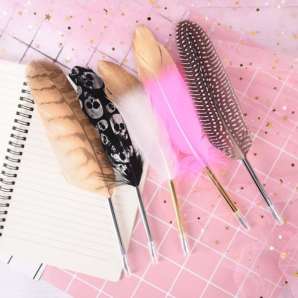 1pcs ink feather ballpoint pen offie school student writing fountain quill pen supplies gift 5 colors, Blue;orange
1pcs ink feather ballpoint pen offie school student writing fountain quill pen supplies gift 5 colors, Blue;orange